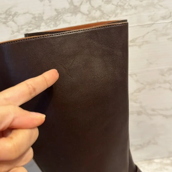 Coach ladies dark chocolate brown tall Brynn Riding leather Boots size 10 B - Picture 7 of 13